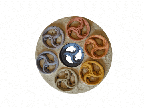 Support avec 7 triskels - Dynamisation et Harmonisation